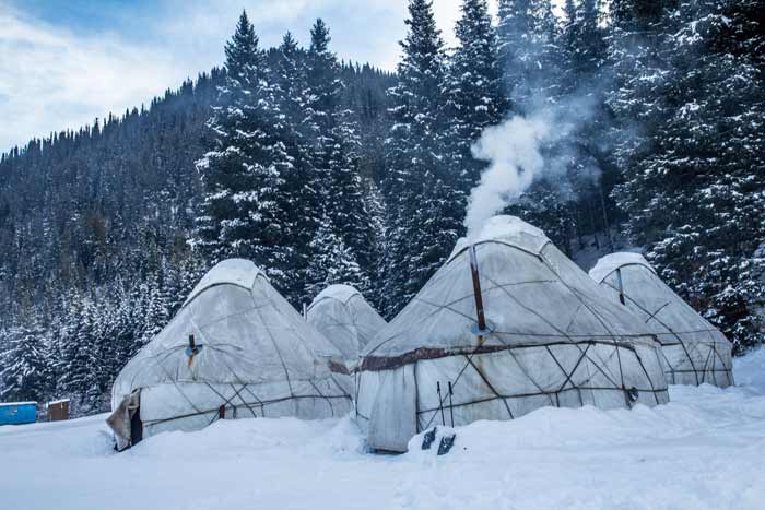 Winter yurt in Kyrgyzstan