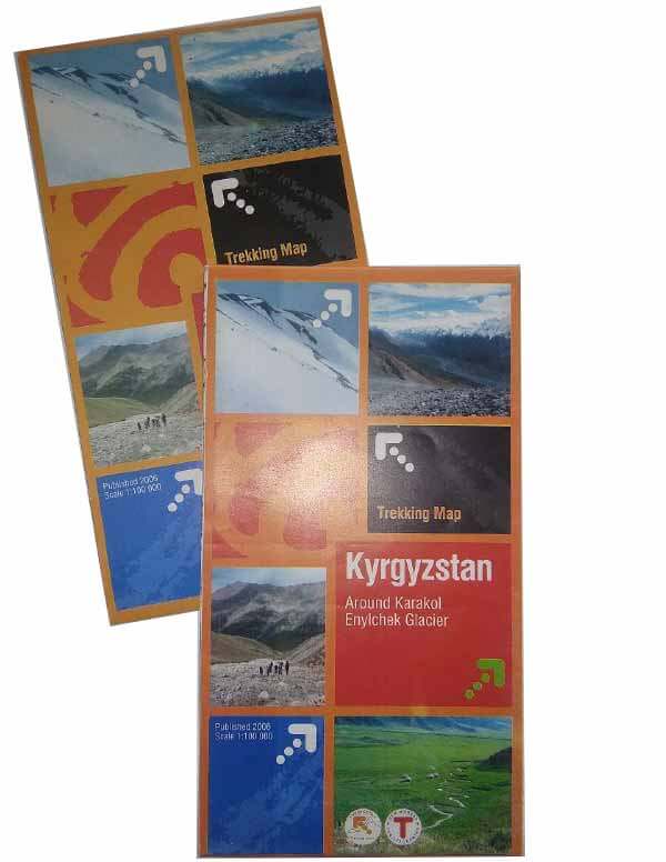 Trekking map for independent hiking in Kyrgyzstan