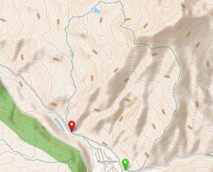 Map of the hiking