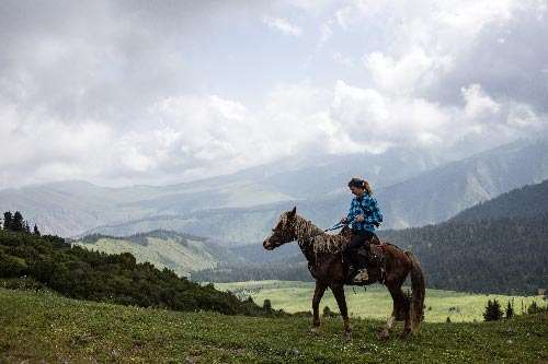 Horse riding in Kyrgyzstan