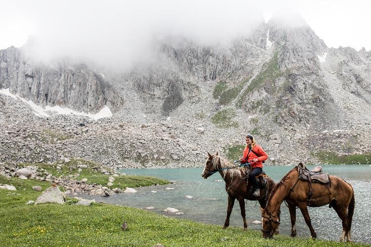 Horseback riding to Zhashyl kol lake